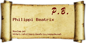 Philippi Beatrix névjegykártya